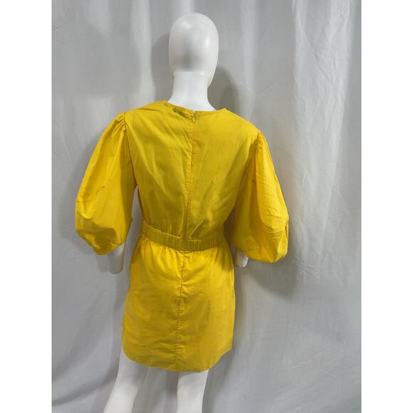 Rhode 'Pia' Yellow Puff Sleeve Dress Size M - Picture 3 of 5